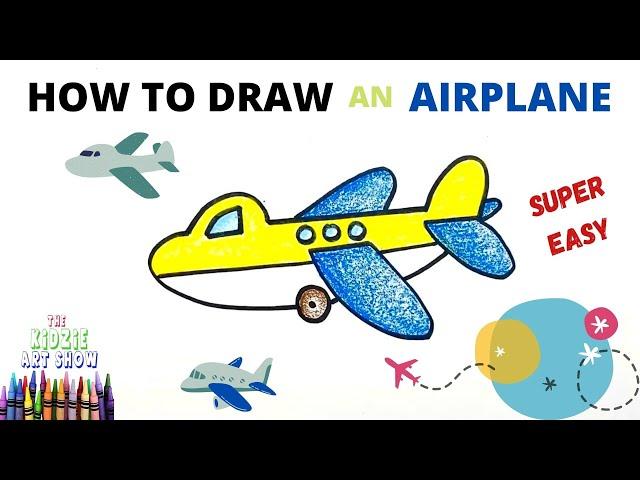 How to draw an Airplane step by step easy for kids