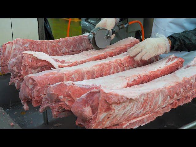 Pork Chops and Pork Meatball mass production process. / 豬排和貢丸的大量生產過程 - food factory