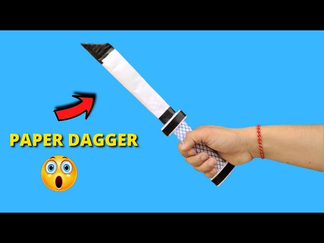 DIY - How to make DAGGER with a scabbard from A4 paper