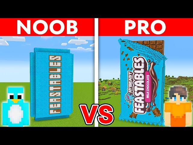 NOOB vs PRO: FEASTABLES HOUSE Build Challenge in Minecraft