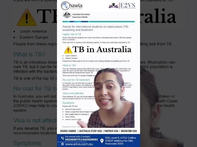 Information about health issues like tuberculosis in Australia.