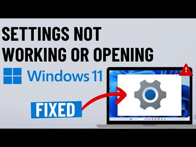 [FIXED] Windows 11 Settings App Not Opening or Working