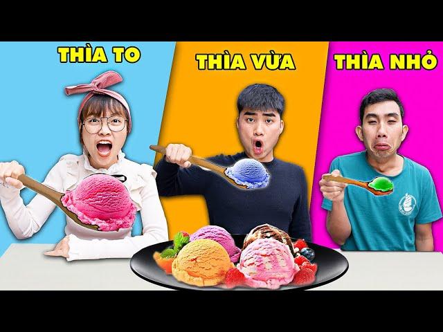 Gấu Đỏ TV - Thử Thách Ăn Theo Thìa To , Thìa Nhỏ Và Thìa Bình Thường - Đồ Ăn Nào Ngon Nhất ?