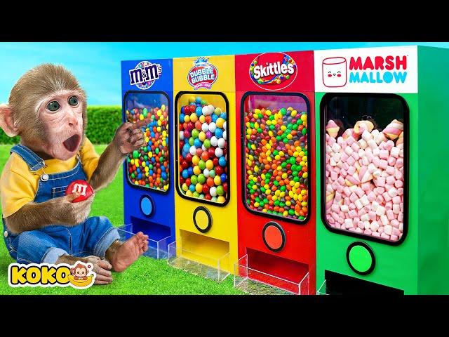 Monkey Koko Make Sweet Jelly And Play The Colorful Candy Vending Machine | KUDO KOKO CHANNEL