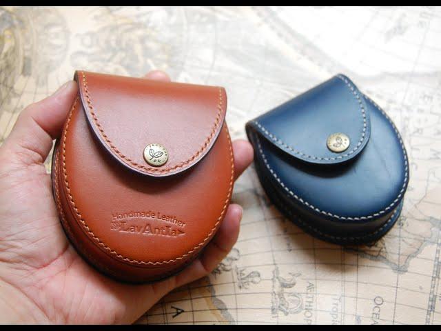 Tutorial--Making a mini oval leather purse (PDF Pattern)--Lavantia Atelier