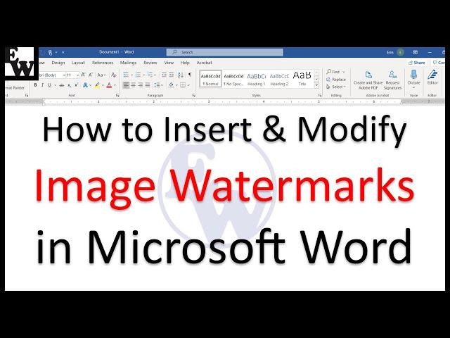 How to Insert and Modify Image Watermarks in Microsoft Word