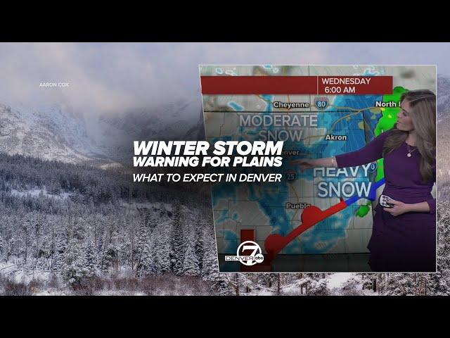 Snow possible in Denver, winter storm warning for plains, Castle Rock Wednesday