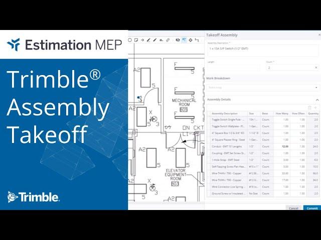 Estimation MEP  - Trimble® Assembly Takeoff