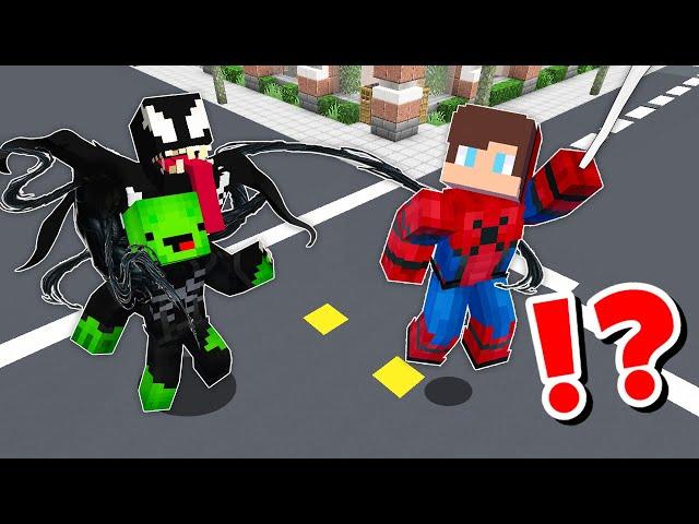 JJ and Mikey - SPIDERMAN vs VENOM CHALLENGE in Minecraft / Maizen animation