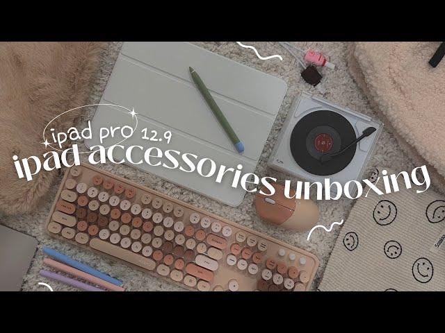 unboxing ipad accessories/haul ️ | aesthetic unboxing, keyboard, speaker + more