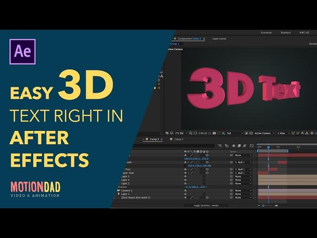 3D Text Animation in After Effects | After Effects Tutorial | No Plugins