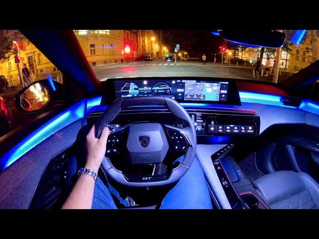 NEW PEUGEOT 3008 (2024) - night POV test drive & FULL REVIEW (E-3008 GT)