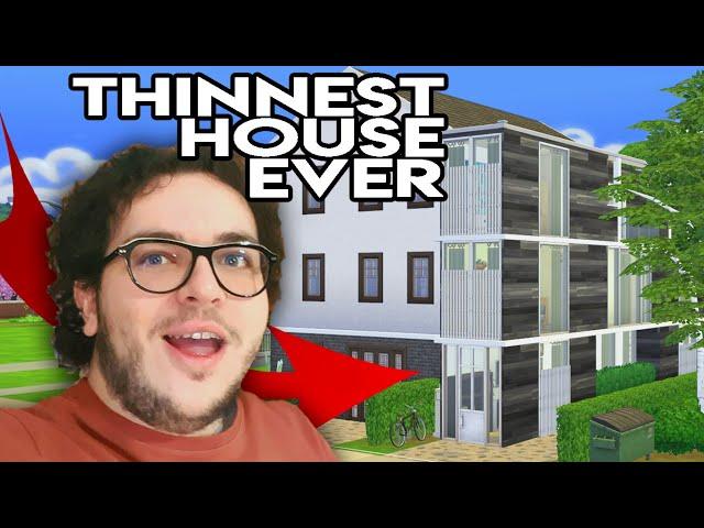 I MADE THE THINNEST POSSIBLE LIVABLE HOUSE IN THE SIMS 4 | The Sims 4 Challenge