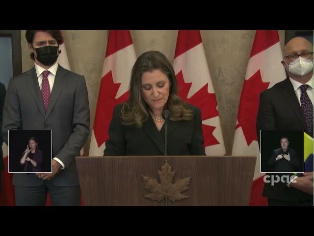 "Follow the money," Deputy Prime Minister Chrystia Freeland says