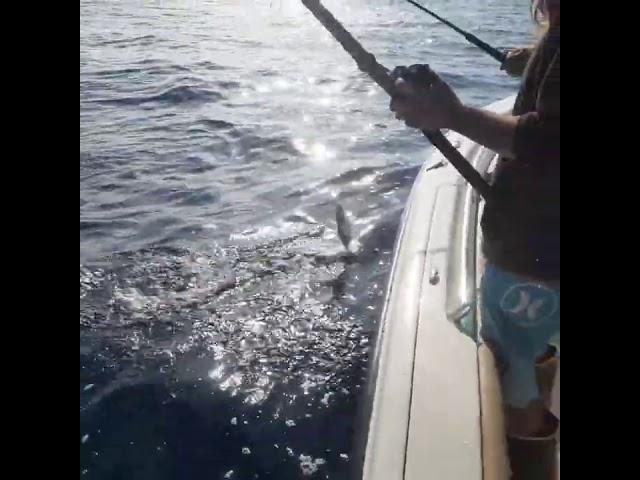 Pops still teaching son how to fish