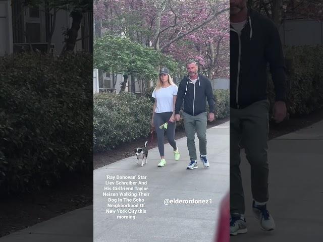 ‘Ray Donovan’ Star Liev Schreiber And His GFTaylor Neisen Walking Their Dog Soho New York City today