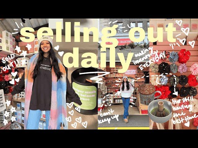 making thousands of dollars of inventory EVERYDAY // small business holiday market vlog, bryant park