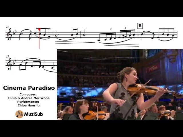 Cinema Paradiso - Violin - Sheet music play along #muzisub