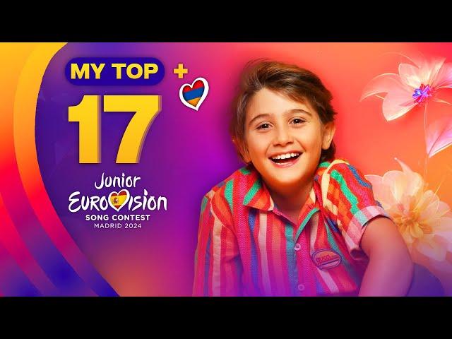 Junior Eurovision 2024: MY TOP 17 (ALL SONGS!) [NEW]