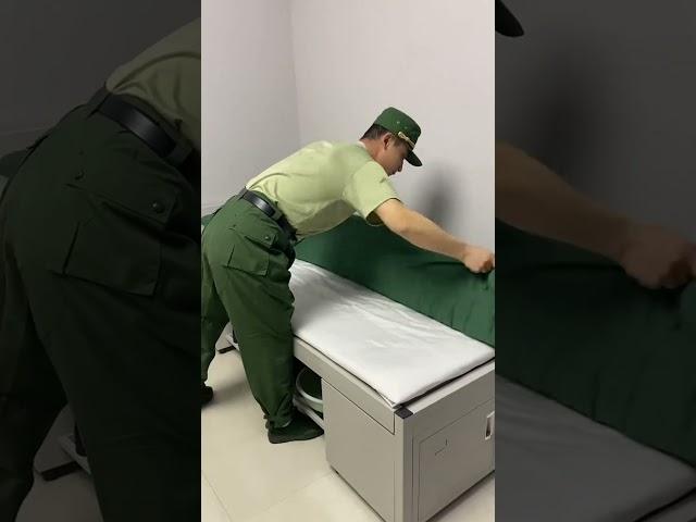 The Chinese army folded their beds as a bag #shortsvideo