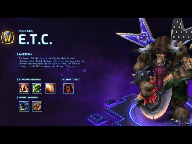 E.T.C. Hero Abilities Preview - Heroes of the Storm Alpha