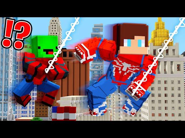 JJ SPIDERMAN Speedrunner VS Mikey Hunter in Manhunt Minecraft Speedrun - (Maizen)