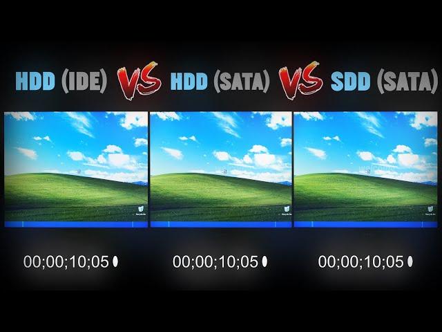 Windows XP HDD vs SSD Boot Time Comparison !