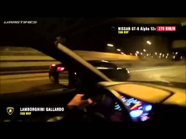 Tuned Lamborghini Gallardo & Nissan GT-R vs. Russian Police