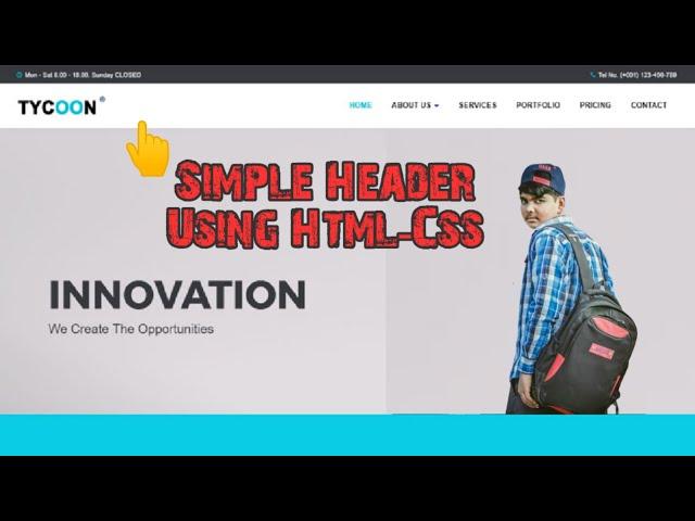 Website Header Design Using Html-Css | Basic Header | Html-Css | ITFacts.