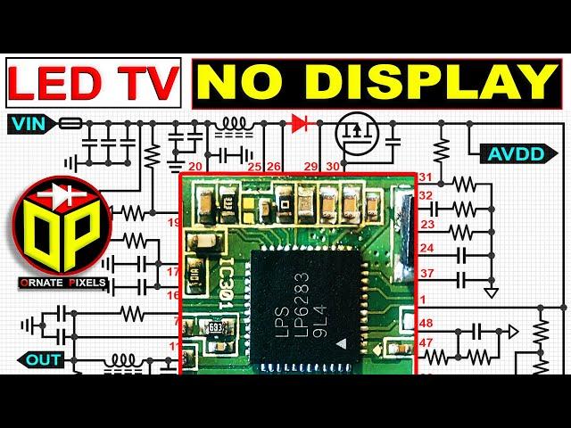 LED/LCD TV Repair No picture, No Display & Black Screen Problem, LP6283 IC Schematic Circuit Diagram