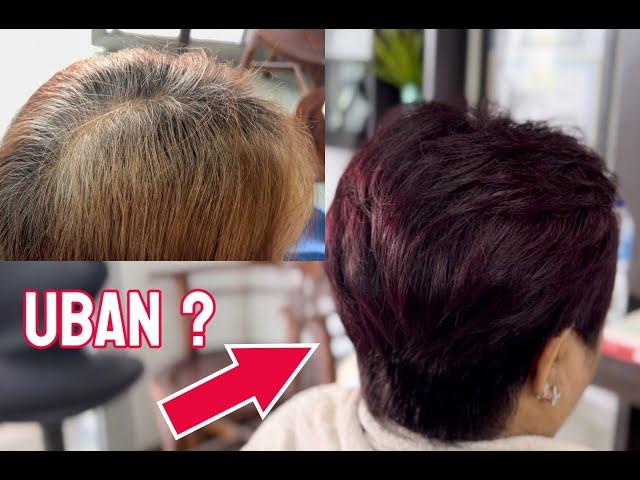 Trik mengatasi uban || uban ke burgundy gelap