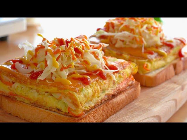 Making really delicious cabbage toast | 양배추 토스트 만들기