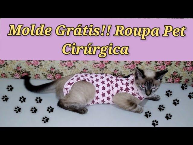 #MoldeGrátis - Faça Roupa pet Cirúrgica em apenas duas máquinas.( Overlock e Reta )