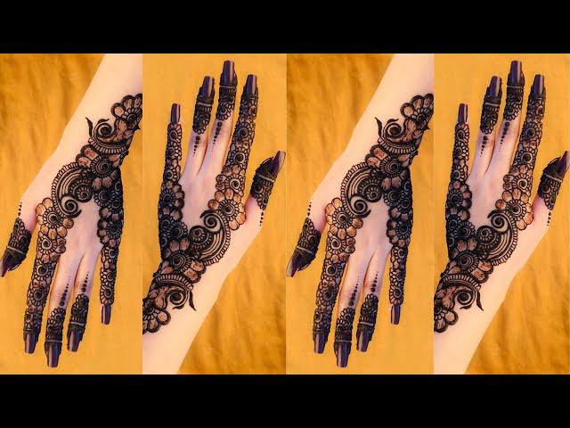 Arabic mehndi design for back hand || Step by step Mehndi design || hennabysid #mehndidesign