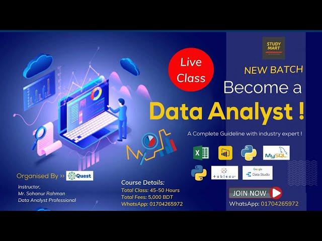 Complete Data Analytics | Become a Data Analyst with @aiquest Python, SQL, PowerBi, Tableau, Excel