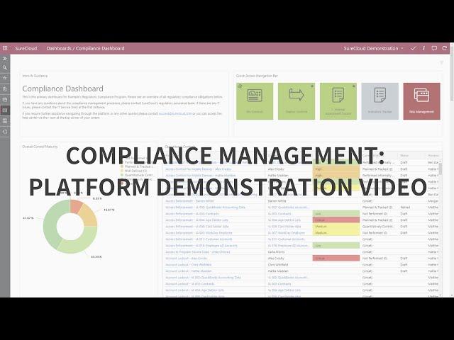 Compliance Management: Platform Demonstration Video I SureCloud