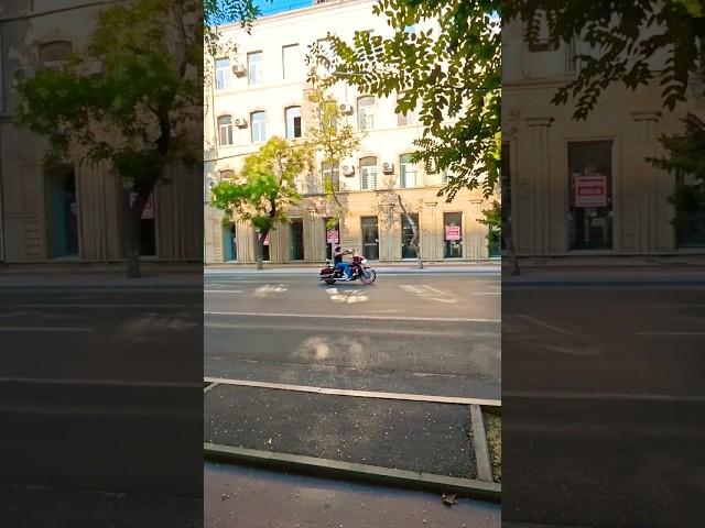 Baku Azerbaijan"Morning Ride in Baku with a Harley Davidson: First Steps in the City"#baku#moto