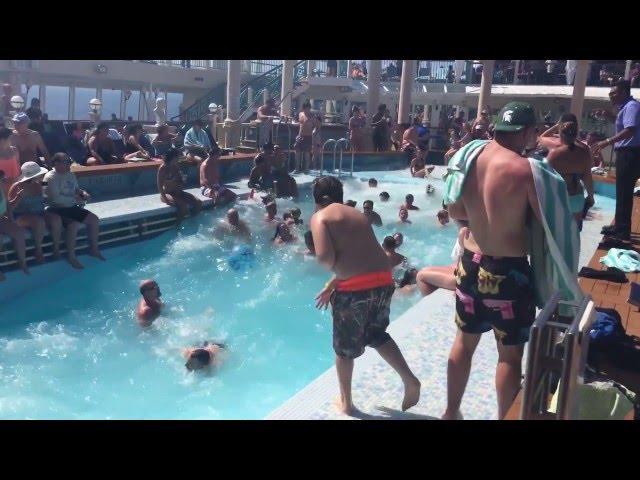 Norwegian Spirit cruise ship pool during rough seas 4/7/16