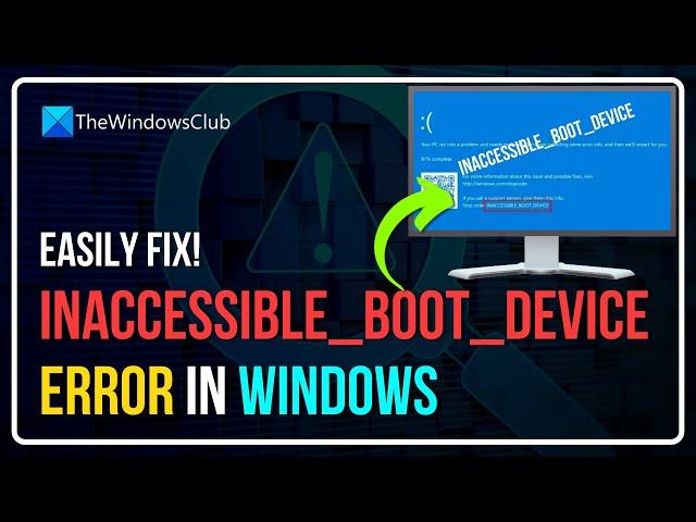 Inaccessible boot device error in windows