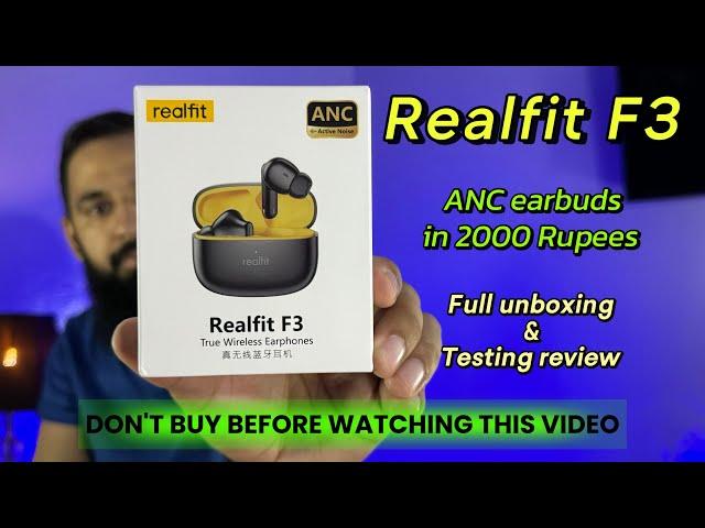 Realfit F3 TWS unboxing and review | 38 Decibels ANC and App support | Mic test + PUBG latency test