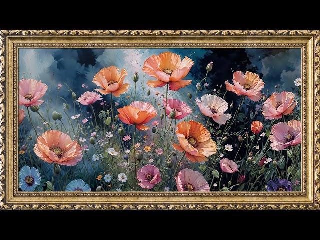 Poppy Field Painting | TV Art Screensaver | 8 Hours Framed Painting | TV Wallpaper | 4K