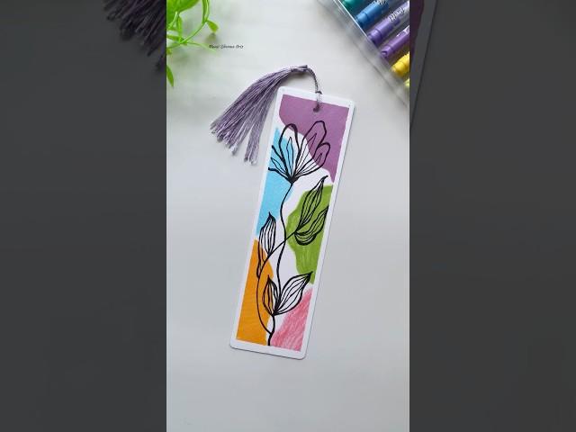 DIY Aesthetic Abstract Floral Bookmark #bookmark #trendingshorts #viralshorts #aestheticdiy #art