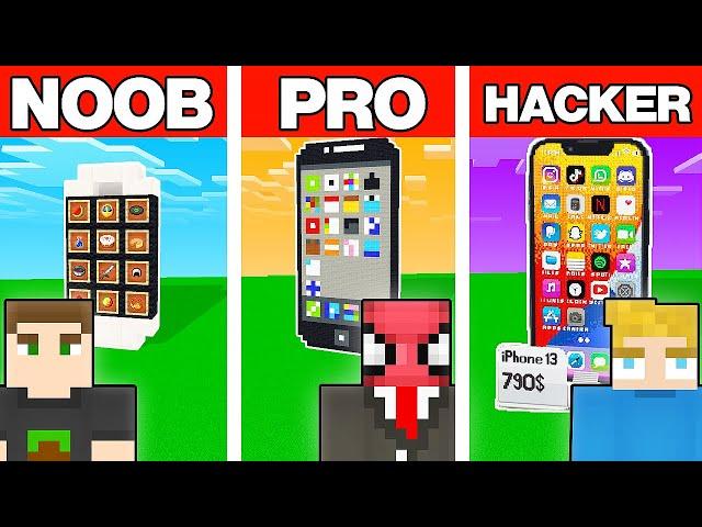 NOOB VS PRO VS HACKER DEVASA TELEFON YAPI KAPIŞMASI - Minecraft