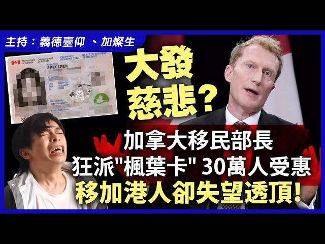 大發慈悲？加拿大移民部長狂派"楓葉卡" 30萬人受惠，移加港人卻失望透頂！