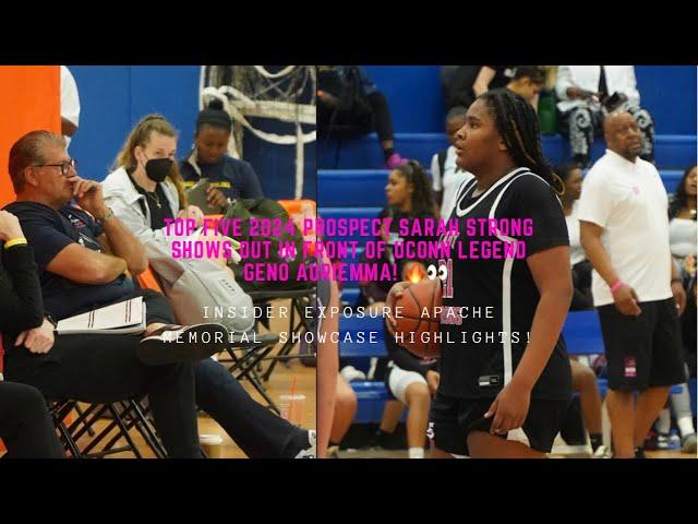 Number ONE 2024 Sarah Strong WENT OFF! UConn Legend Geno Auriemma courtside! IE Live Highlights!