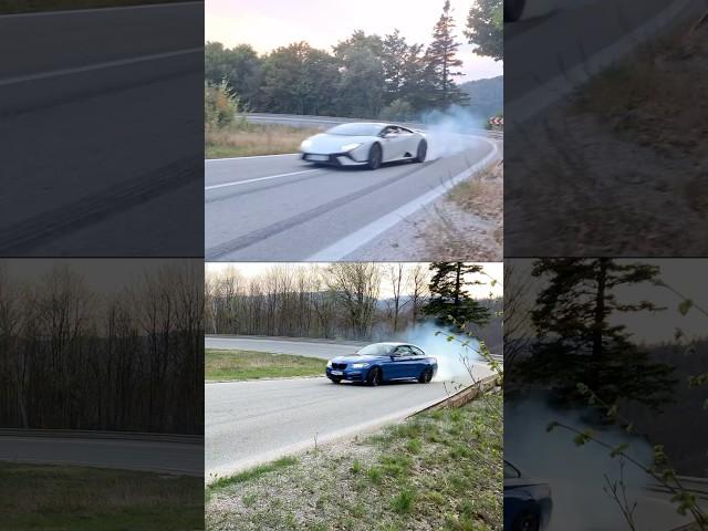 Mid-engine 640PS vs Front-engine 326PS RWD drift comparison #lamborghini #huracan #bmw #m235i #drift