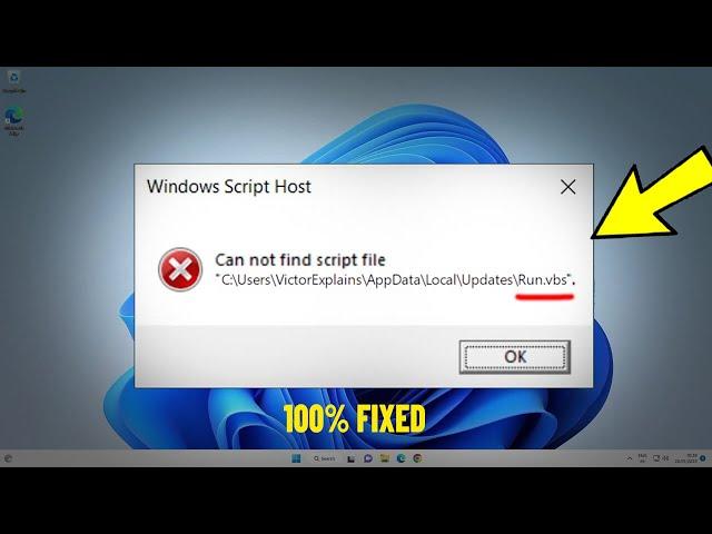 Fix Can not find script file Local Updates Run.vbs in Windows 11/10 | Solve Script Host Error 