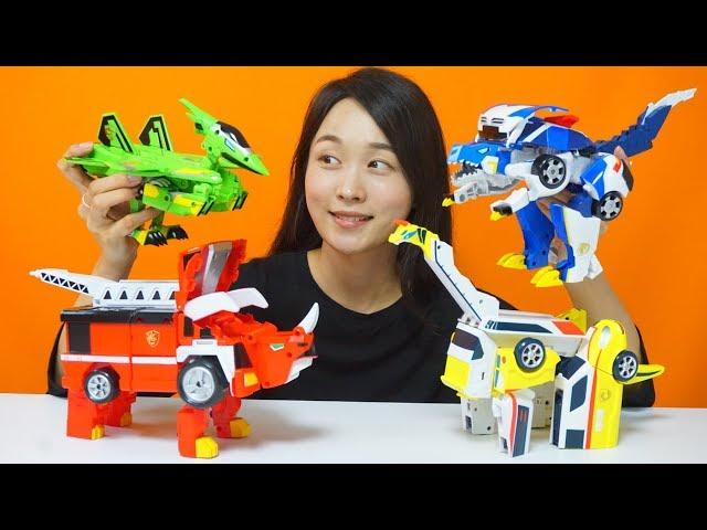 Jurassic Cops Dinosaur Transformg Robot Toys