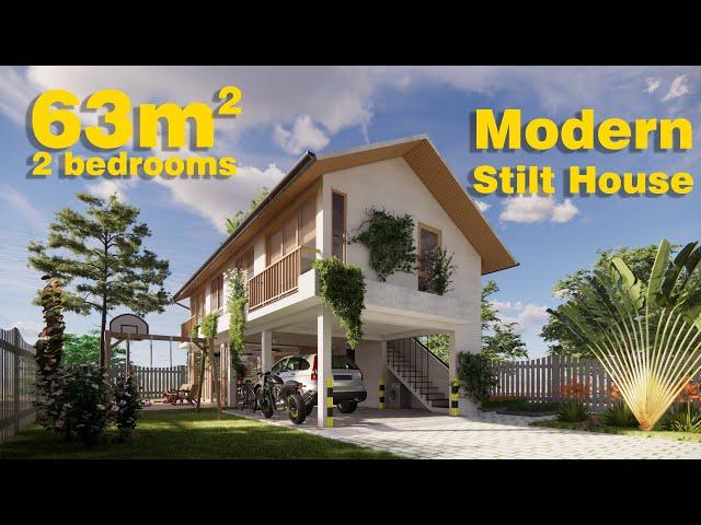 Exploring a Modern Stilt Tropical House 63m2 2 bedrooms