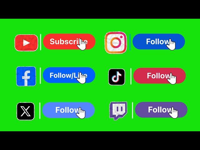 TOP YOUTUBE, TIKTOK, X, INSTAGRAM, FACEBOOK, TWITCH, AND DISCORD GREEN SCREEN.